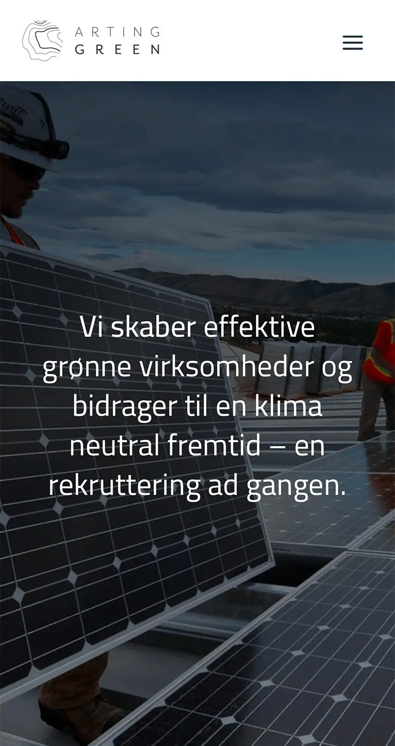 arting-green-om-os arting green hjemmeside mobiludgave