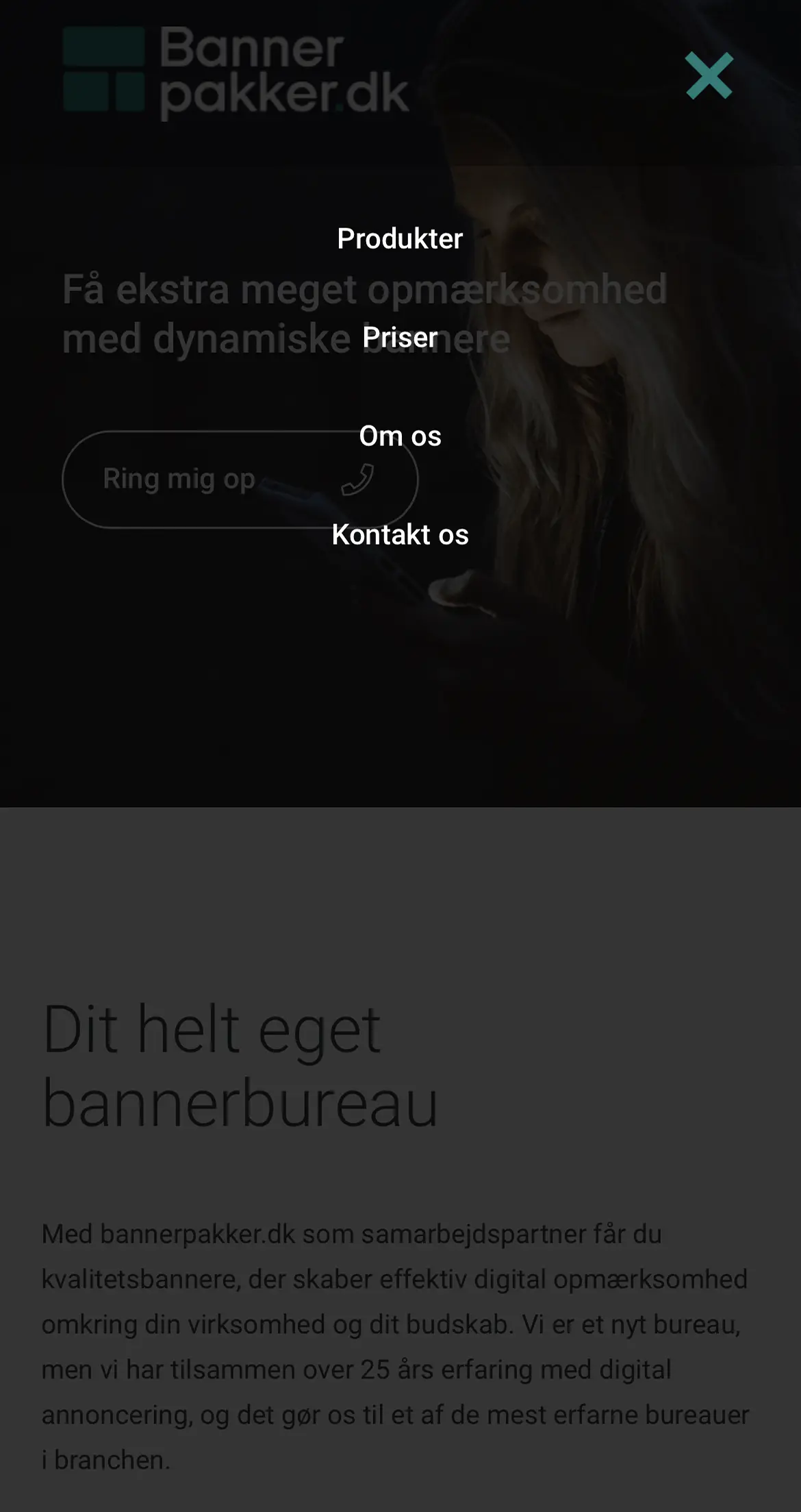 bp7 Bannerpakker mobil design menu