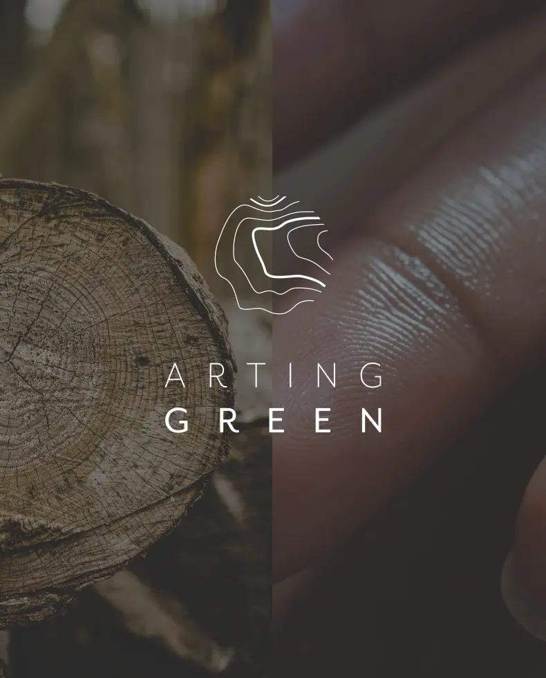 om-ag arting green visuel identitet og logo
